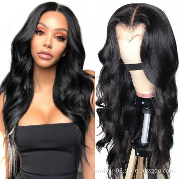 Raw Brazilian Body Wave Virgin Human Hair Hd Full Glueless Lace Front Wig Wholesale Cheap Transparent Lace Frontal Closure Wig